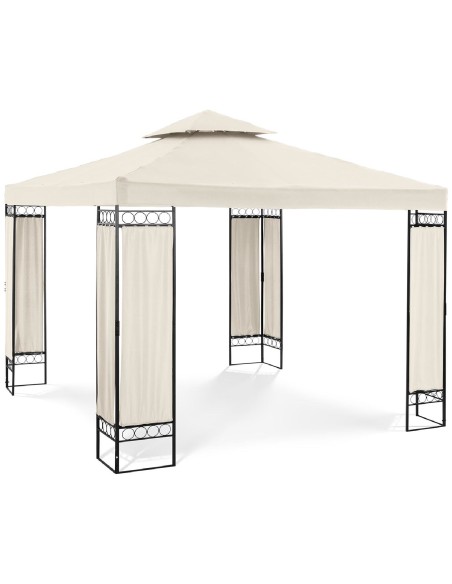 Sodo paviljono pavėsinė sulankstoma palapinė 3 x 3 x 2,6 m kreminė Sodo paviljono pavėsinė sulankstoma palapinė 3 x 3 x 2,6 m kreminė