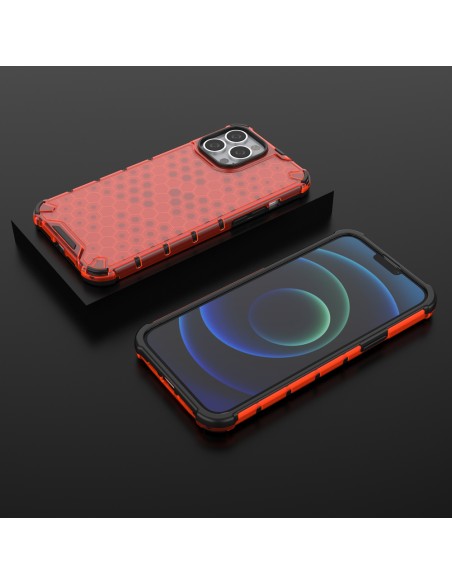 Korinis šarvuotas dėklas su gelio rėmeliu, skirtas iPhone 13 Pro Max raudonas Korinis šarvuotas dėklas su gelio rėmeliu, skirtas iPhone 13 Pro Max raudonas