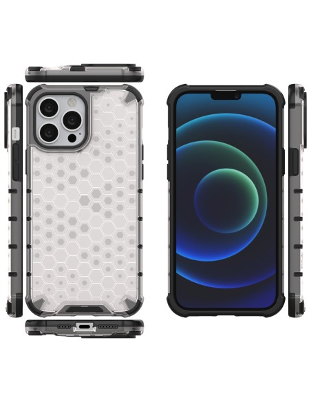 Korinis dėklas, šarvuotas dangtelis su gelio rėmeliu, iPhone 13 Pro Max, skaidrus