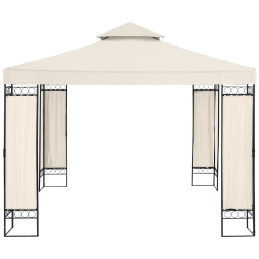 Sodo paviljono pavėsinė sulankstoma palapinė 3 x 3 x 2,6 m kreminė