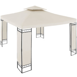 Sodo paviljono pavėsinė sulankstoma palapinė 3 x 3 x 2,6 m kreminė