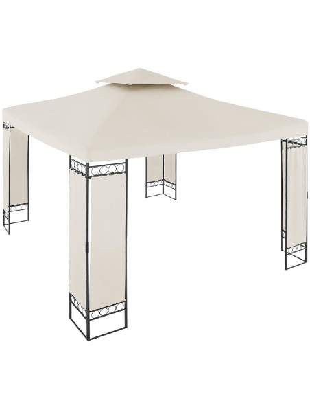 Sodo paviljono pavėsinė sulankstoma palapinė 3 x 3 x 2,6 m kreminė Sodo paviljono pavėsinė sulankstoma palapinė 3 x 3 x 2,6 m kreminė