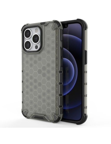 Korinis dėklas, šarvuotas dangtelis su gelio rėmeliu, iPhone 13 Pro, juodas