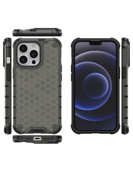 Korinis dėklas, šarvuotas dangtelis su gelio rėmeliu, iPhone 13 Pro, juodas