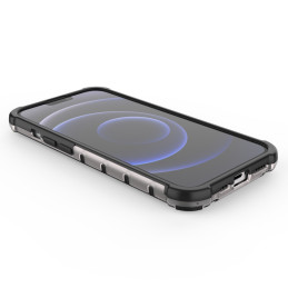 Korinis dėklas, šarvuotas dangtelis su gelio rėmeliu, iPhone 13 Pro, juodas