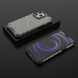 Korinis dėklas, šarvuotas dangtelis su gelio rėmeliu, iPhone 13 Pro, juodas