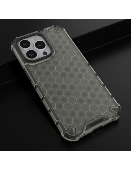 Korinis dėklas, šarvuotas dangtelis su gelio rėmeliu, iPhone 13 Pro, juodas