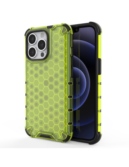 Korinis šarvuotas dėklas su gelio rėmeliu, skirtas iPhone 13 Pro, žalias