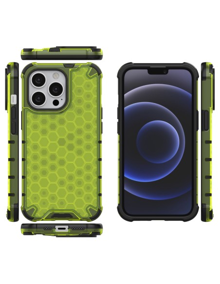 Korinis šarvuotas dėklas su gelio rėmeliu, skirtas iPhone 13 Pro, žalias