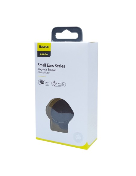 Juodas magnetinis automobilinio telefono laikiklis prietaisų skydeliui