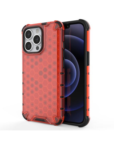 Korinis šarvuotas dėklas su gelio rėmeliu, skirtas iPhone 13 Pro raudonas