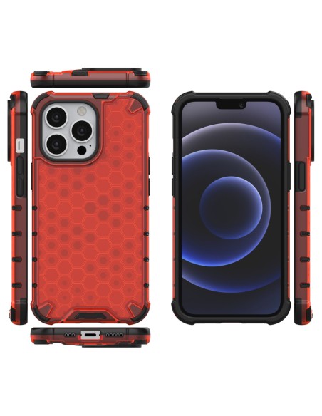 Korinis šarvuotas dėklas su gelio rėmeliu, skirtas iPhone 13 Pro raudonas