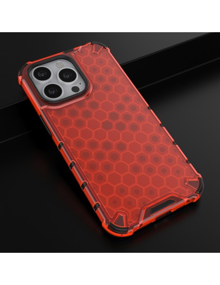 Korinis šarvuotas dėklas su gelio rėmeliu, skirtas iPhone 13 Pro raudonas