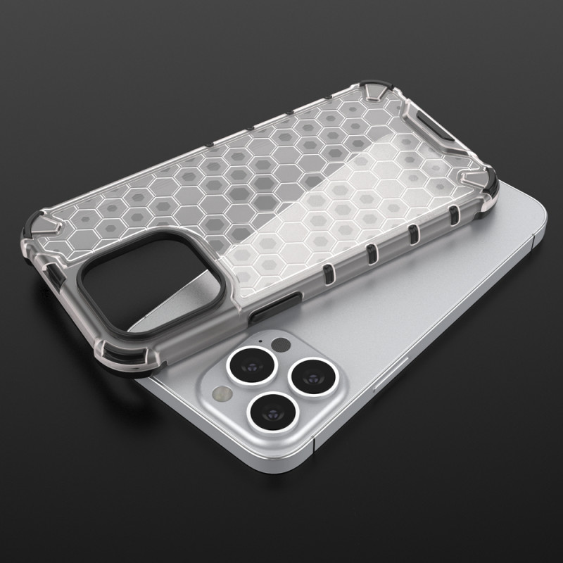 Korinis dėklas, šarvuotas dangtelis su gelio rėmeliu, iPhone 13 Pro, skaidrus