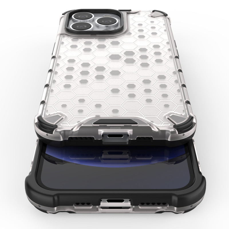 Korinis dėklas, šarvuotas dangtelis su gelio rėmeliu, iPhone 13 Pro, skaidrus