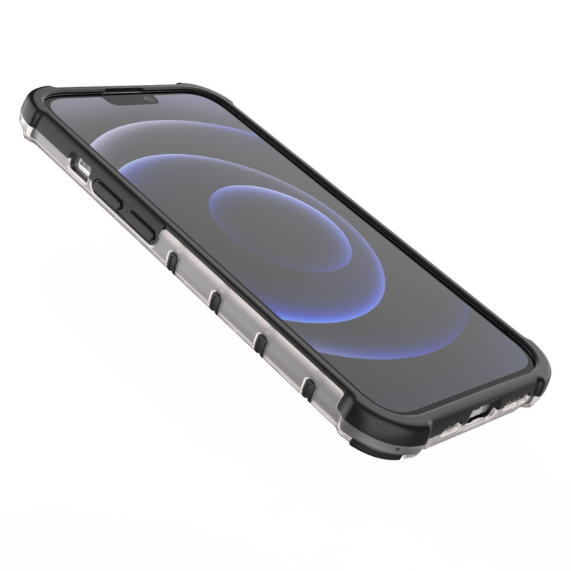Korinis dėklas, šarvuotas dangtelis su gelio rėmeliu, iPhone 13 Pro, skaidrus