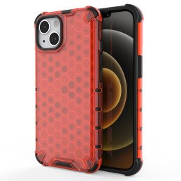 Korinis dėklas, šarvuotas dangtelis su gelio rėmeliu, iPhone 13, raudonas