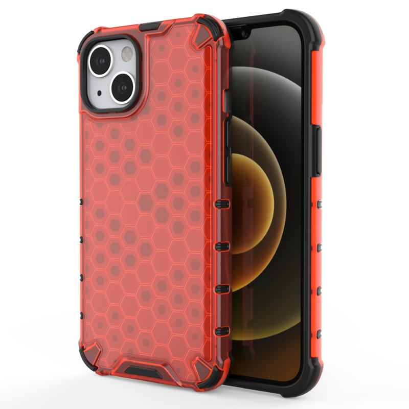 Korinis dėklas, šarvuotas dangtelis su gelio rėmeliu, iPhone 13, raudonas