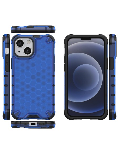 Korinis dėklas, šarvuotas dangtelis su gelio rėmeliu, iPhone 13 mini mėlynas