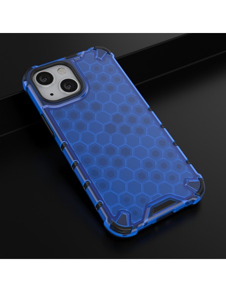 Korinis dėklas, šarvuotas dangtelis su gelio rėmeliu, iPhone 13 mini mėlynas