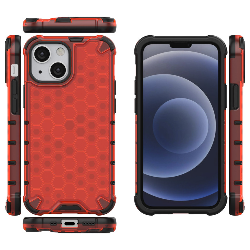 Korinis dėklas, šarvuotas dangtelis su gelio rėmeliu, iPhone 13 mini, raudonas
