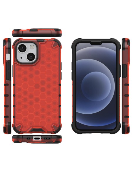 Korinis dėklas, šarvuotas dangtelis su gelio rėmeliu, iPhone 13 mini, raudonas Korinis dėklas, šarvuotas dangtelis su gelio rėmeliu, iPhone 13 mini, raudonas
