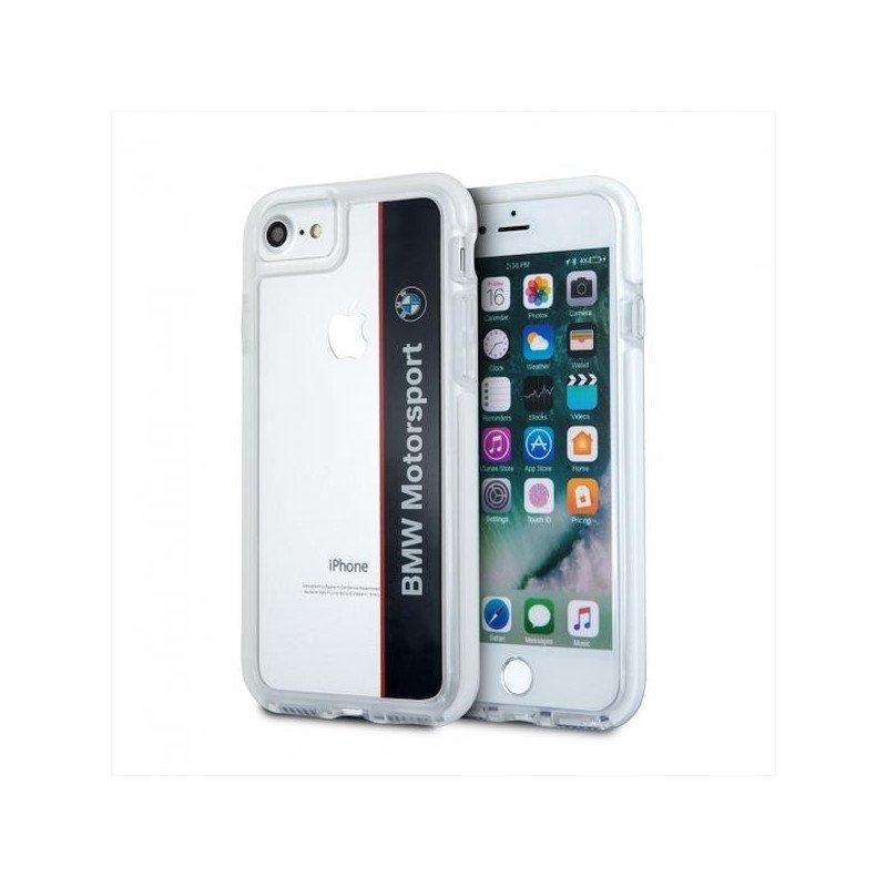 BMW Motorcase dėklas iPhone 7 / 8 / SE 2020 / SE 2022 - skaidrus ir juodas BMW Motorcase dėklas iPhone 7 / 8 / SE 2020 / SE 2022 - skaidrus ir juodas