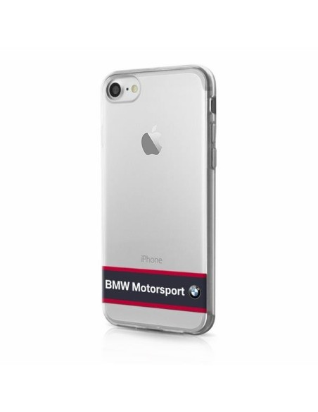 BMW Motorsport dėklas iPhone 7 / 8 / SE 2020 / SE 2022 - skaidrus ir juodas