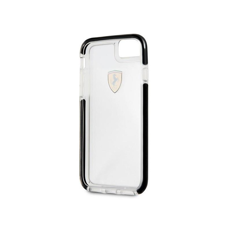 Ferrari smūgiams atsparus dėklas iPhone 7 / 8 / SE 2020 / SE 2022 - skaidrus ir juodas