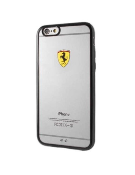 Ferrari Racing Shield dėklas, skirtas iPhone 6 / iPhone 6S - skaidrus ir juodas Ferrari Racing Shield dėklas, skirtas iPhone 6 / iPhone 6S - skaidrus ir juodas