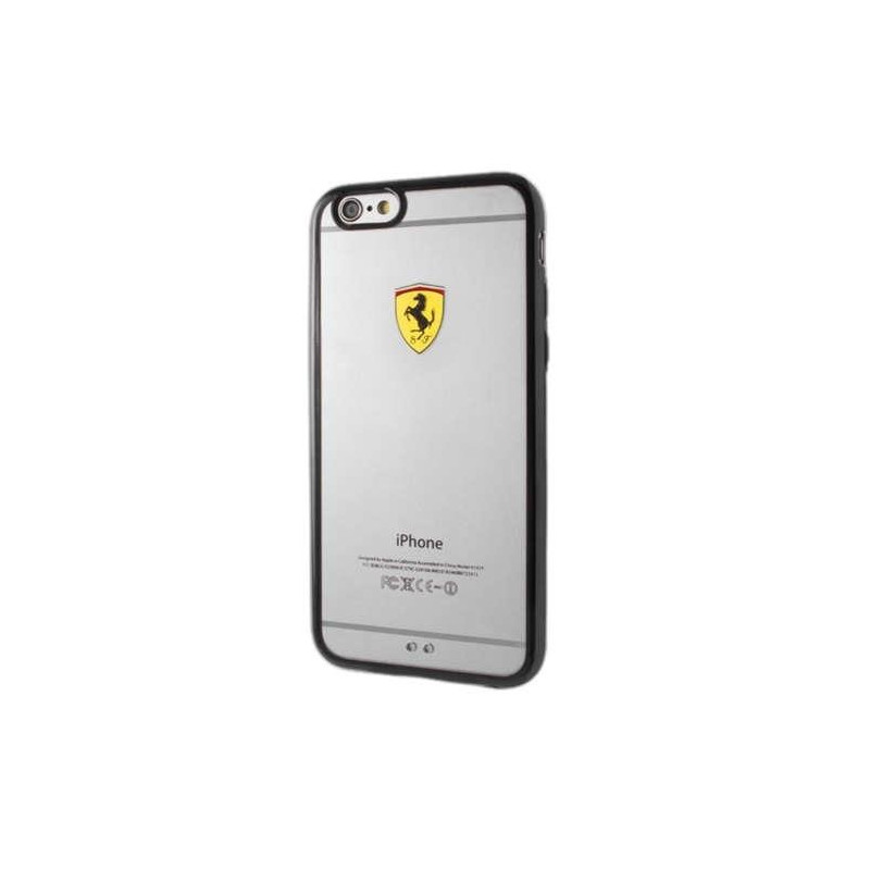 Ferrari Racing Shield dėklas, skirtas iPhone 6 Plus / iPhone 6S Plus - skaidrus ir juodas Ferrari Racing Shield dėklas, skirtas iPhone 6 Plus / iPhone 6S Plus - skaidrus ir juodas