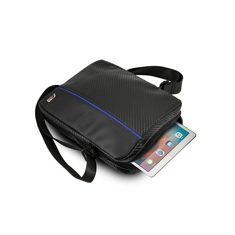 BMW Carbon / Blue Stripe krepšys 10" planšetei - juodas