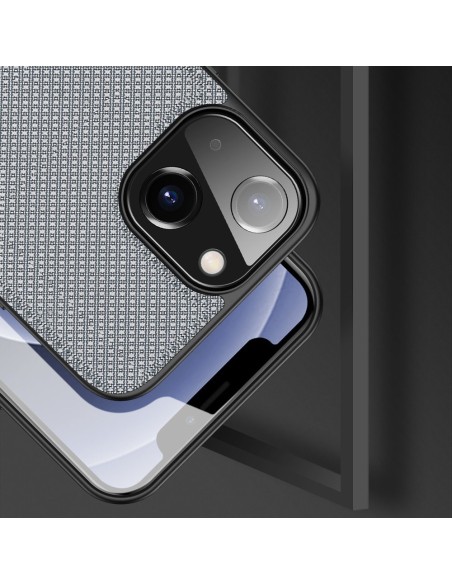 Dux Ducis Fino dėklo dangtelis padengtas nailono medžiaga iPhone 13 mini pilka