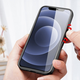 Dux Ducis Fino dėklo dangtelis padengtas nailono medžiaga iPhone 13 mini pilka
