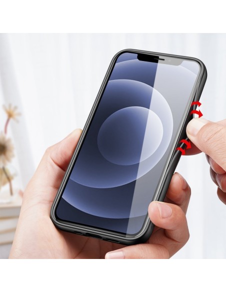 Dux Ducis Fino dėklo dangtelis padengtas nailono medžiaga iPhone 13 mini pilka