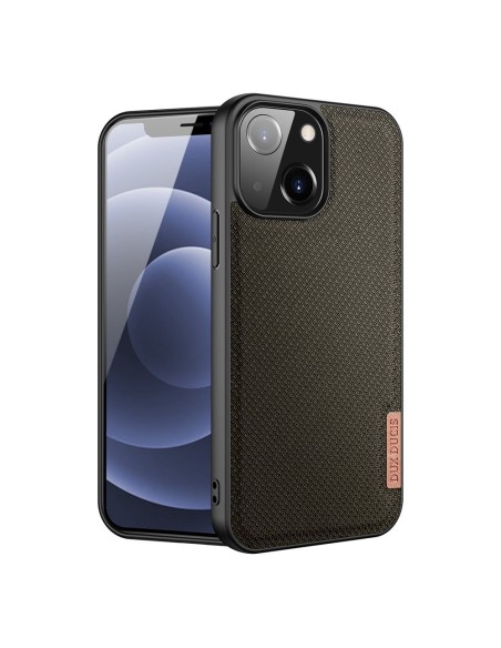 Dux Ducis Fino dėklo dangtelis padengtas nailono medžiaga iPhone 13 mini žalia