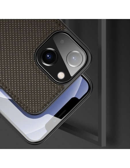 Dux Ducis Fino dėklo dangtelis padengtas nailono medžiaga iPhone 13 mini žalia