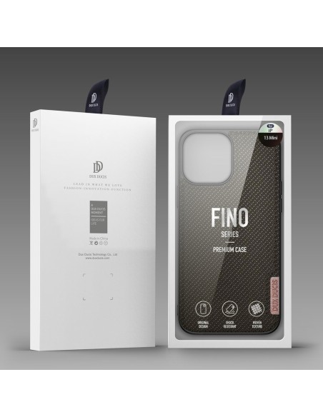 Dux Ducis Fino dėklo dangtelis padengtas nailono medžiaga iPhone 13 mini žalia