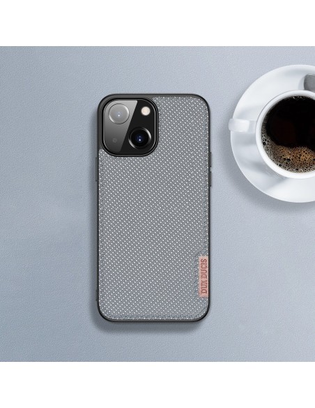 Dux Ducis Fino dėklo dangtelis padengtas nailono medžiaga iPhone 13 mini žalia
