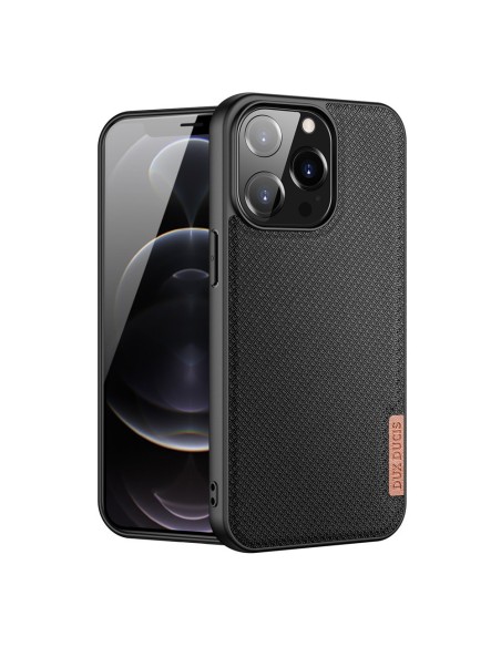 Dux Ducis Fino dėklas, dangtelis padengtas nailono medžiaga, iPhone 13 Pro, juodas Dux Ducis Fino dėklas, dangtelis padengtas nailono medžiaga, iPhone 13 Pro, juodas
