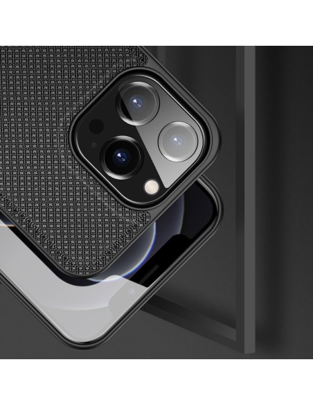Dux Ducis Fino dėklas, dangtelis padengtas nailono medžiaga, iPhone 13 Pro, juodas Dux Ducis Fino dėklas, dangtelis padengtas nailono medžiaga, iPhone 13 Pro, juodas