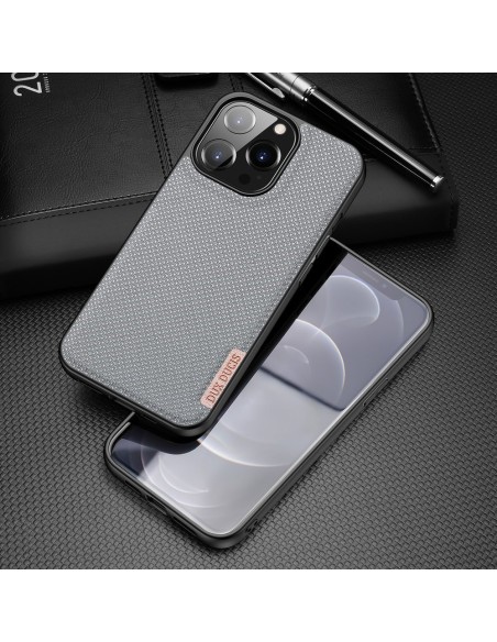 Dux Ducis Fino dėklas, dangtelis, dengtas nailono medžiaga, iPhone 13 Pro, pilka Dux Ducis Fino dėklas, dangtelis, dengtas nailono medžiaga, iPhone 13 Pro, pilka