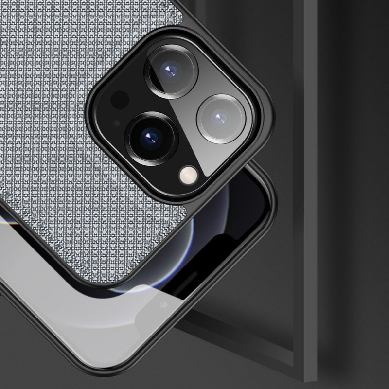 Dux Ducis Fino dėklas, dangtelis, dengtas nailono medžiaga, iPhone 13 Pro, pilka