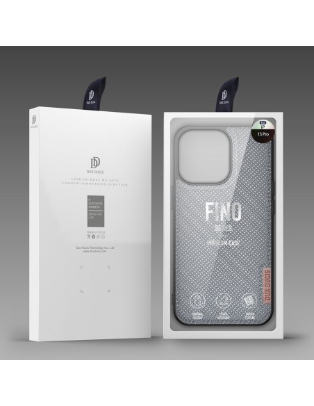 Dux Ducis Fino dėklas, dangtelis, dengtas nailono medžiaga, iPhone 13 Pro, pilka Dux Ducis Fino dėklas, dangtelis, dengtas nailono medžiaga, iPhone 13 Pro, pilka