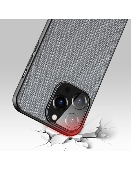 Dux Ducis Fino dėklas, dangtelis, dengtas nailono medžiaga, iPhone 13 Pro, pilka Dux Ducis Fino dėklas, dangtelis, dengtas nailono medžiaga, iPhone 13 Pro, pilka