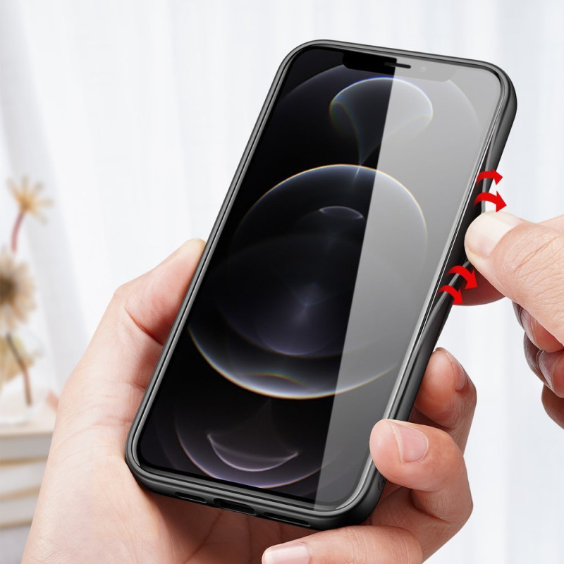 Dux Ducis Fino dėklas, dangtelis, dengtas nailono medžiaga, iPhone 13 Pro, pilka