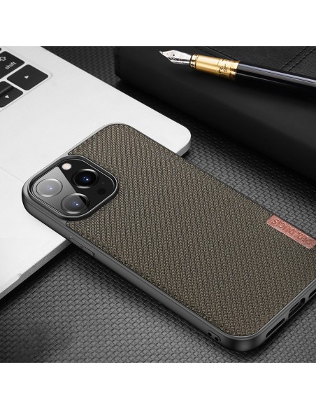 Dux Ducis Fino dėklas, dangtelis, dengtas nailono medžiaga, iPhone 13 Pro, pilka Dux Ducis Fino dėklas, dangtelis, dengtas nailono medžiaga, iPhone 13 Pro, pilka