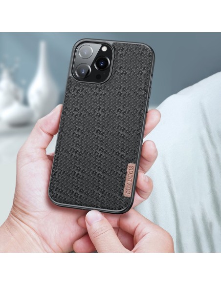 Dux Ducis Fino dėklas, dangtelis, dengtas nailono medžiaga, iPhone 13 Pro, pilka Dux Ducis Fino dėklas, dangtelis, dengtas nailono medžiaga, iPhone 13 Pro, pilka