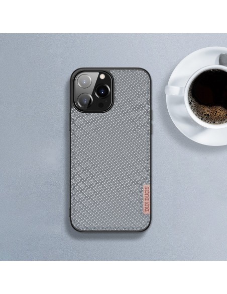 Dux Ducis Fino dėklas, dangtelis, dengtas nailono medžiaga, iPhone 13 Pro, pilka Dux Ducis Fino dėklas, dangtelis, dengtas nailono medžiaga, iPhone 13 Pro, pilka