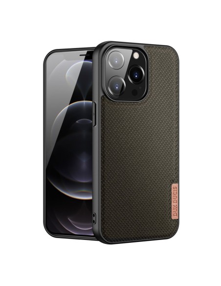 Dux Ducis Fino dėklas, dangtelis padengtas nailono medžiaga, iPhone 13 Pro, žalias Dux Ducis Fino dėklas, dangtelis padengtas nailono medžiaga, iPhone 13 Pro, žalias